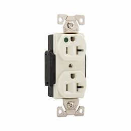 20A Modular Duplex Receptacle, HG, 2-Pole, 3-Wire, 125V, Light Almond