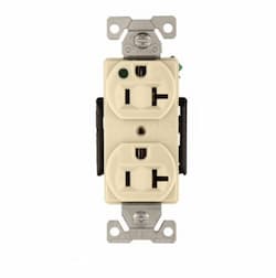 Eaton Wiring 20 Amp Duplex Receptacle, Hospital Grade, Ivory