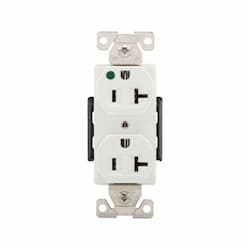 20A Modular Duplex Receptacle, HG, 2-Pole, 3-Wire, 125V, White