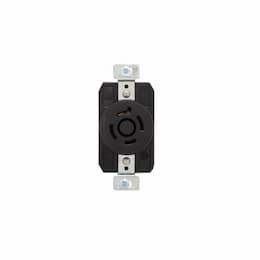 30 Amp Color Coded Receptacle, 4-Pole, 5-Wire, #14-8 AWG, 600V, Black