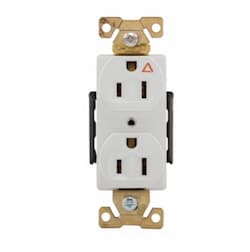 15 Amp Duplex Receptacle, Isolated Ground, White