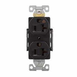 20 Amp Duplex Receptacle, Isolated Ground, Black