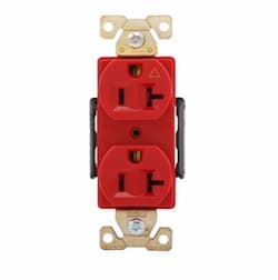 20 Amp Isolated Ground Duplex Receptacle, Red