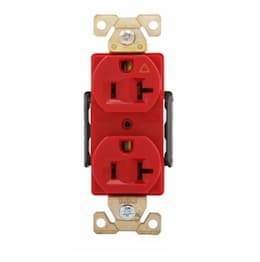 20 Amp Duplex Receptacle, Isolated Ground, Red