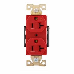 20 Amp Isolated Ground Duplex Receptacle, Red