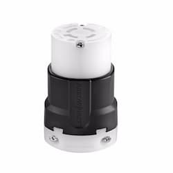 20 Amp Locking Connector,NEMA L16-20, 480V, Black/White