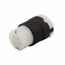 20 Amp Locking Connector, NEMA L18-20, Industrial, Black/White