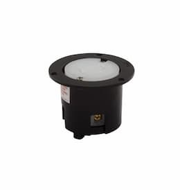 20 Amp Flanged Outlet, NEMA L22-20, 277V/480V, Black