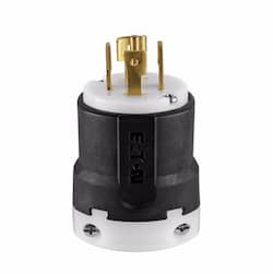 30 Amp Locking Plug, NEMA L26-30, 240/415V, Black/White