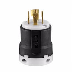 Eaton Wiring 30 Amp Locking Plug, NEMA L26-30, 240/415V, Black/White