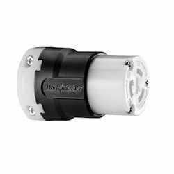 20 Amp Locking Connector, Ultra Grip, Black/White