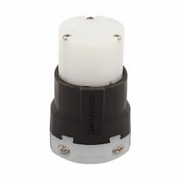 30 Amp Locking Connector, NEMA L5-30, Black/White