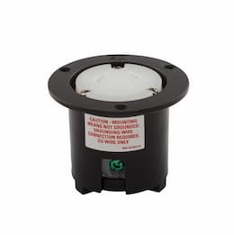 20 Amp Flanged Outlet, NEMA L6-20, 250V, Black/White