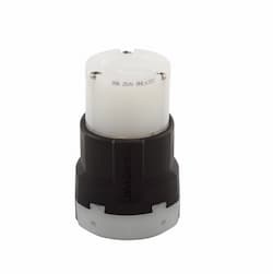 30 Amp Locking Connector, NEMA L6-30, Black/White