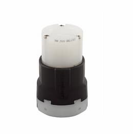 30 Amp Locking Connector, NEMA L6-30, Black/White