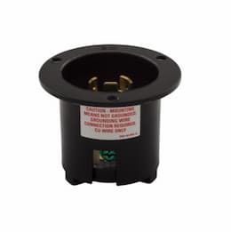 20 Amp Flanged Inlet, Locking, NEMA L7-20, 277V, Black