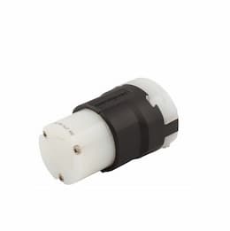 30 Amp Locking Connector, NEMA L7-30, 277V, Black/White