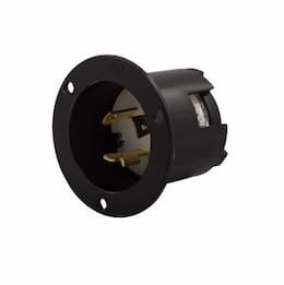 30 Amp Flanged Inlet, NEMA L7-30, 277V, Black