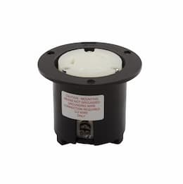 30 Amp Flanged Outlet, NEMA L7-30, 277V, Black/White