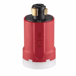 30 Amp Receptacle, Locking, 480V, Non-NEMA, Industrial Grade, Red/White