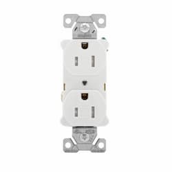 15 Amp Heavy Duty Duplex Receptacle, 2-Pole, 3-Wire, #14-10 AWG, 125V, Gray