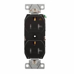 15 Amp Duplex Receptacle w/Terminal Guards, Tamper Resistant, Black