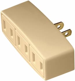 15A Tap 3 Outlet, Polarized, 2-Pole, 2-Wire, 125V, Ivory