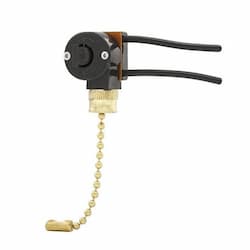 1.3 Amp Pull-Chain Switch, 125V-250V, Brass