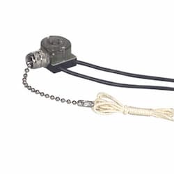 Eaton Wiring 6 Amp Pull Chain Canopy Switch, Single-Pole, 18 AWG, 125V-250V, Nickel