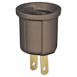 Eaton Wiring 660W Lampholder Adapter, Polarized, Medium Base, Keyless, 125V, Brown