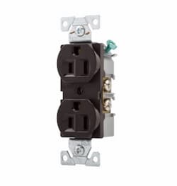 15 Amp Duplex Receptacle, Auto-Grounded, Commercial, Brown