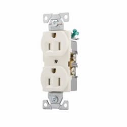 15 Amp Duplex Receptacle, 2-Pole, 3-Wire, 14-10 AWG, 5-15R, 125V, ALM