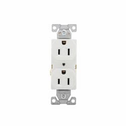 15 Amp Duplex Receptacle, 2-Pole, 3-Wire, 125V, #14-10 AWG, White