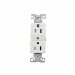 15 Amp Duplex Receptacle, 2-Pole, 3-Wire, 125V, #14-10 AWG, White