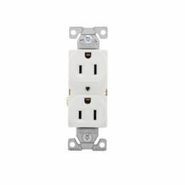 Eaton Wiring 15 Amp Duplex Receptacle w/ No Ears, 2-Pole, 3-Wire, 125V, #14-#10 AWG, White