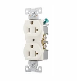 20 Amp Duplex Receptacle , Auto-Grounded, Commercial, Almond