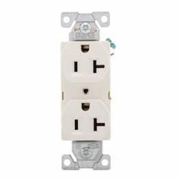 20 Amp Duplex Receptacle, 2-Pole, 3-Wire, 14-10 AWG, 5-20R, 125V, ALM