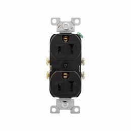 Eaton Wiring 15A Duplex Receptacle w/o Mounting Screws, Ears & Bosses, 125V, Black