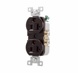 Eaton Wiring 20 Amp Duplex Receptacle, PVC, Commercial, Brown