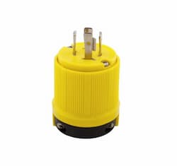 20 Amp Locking Connector, Corrosion Resistant, NEMA 14-20, Yellow