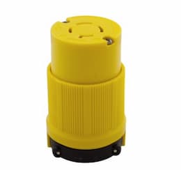 20 Amp Locking Connector, Corrosion Resistant, NEMA 15-20, Yellow