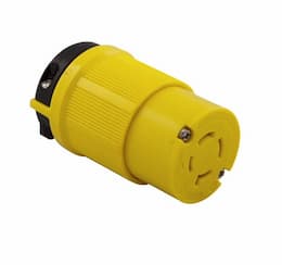 30 Amp Locking Connector, Corrosion Resistant, NEMA 15-30, Yellow