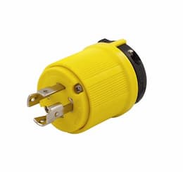 30 Amp Locking Plug, Corrosion Resistant, NEMA 15-30, Yellow