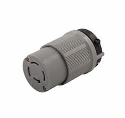 30 Amp Locking Connector Corrosion Resistant, NEMA 16-30, Grey