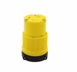 30 Amp Locking Receptacle, Corrosion Resistant, NEMA 5-30, Yellow