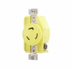 20 Amp Locking Plug, Corrosion Resistant, NEMA 6-20, Yellow