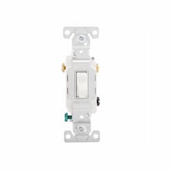 15 Amp Toggle Switch, Single-Pole, #14-10 AWG, 3-Way, 120/277V, White