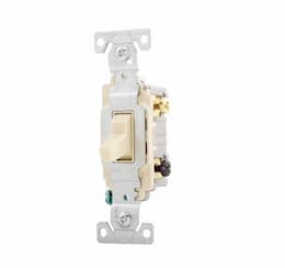 20 Amp Toggle Switch, 3-Way, Commercial, Ivory