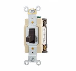 20 Amp Toggle Switch, 4-Way, Commercial, Brown