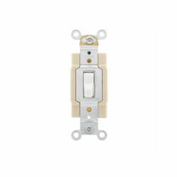 20 Amp Toggle Switch, #14-10 AWG, 4-Way, 120/277V, White